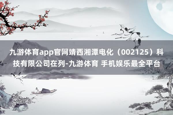 九游体育app官网靖西湘潭电化（002125）科技有限公司在列-九游体育 手机娱乐最全平台