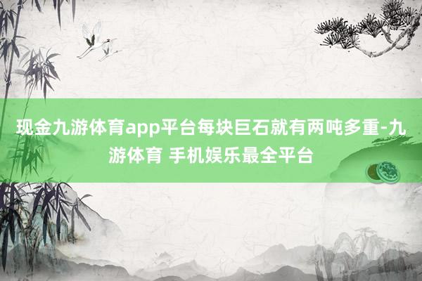 现金九游体育app平台每块巨石就有两吨多重-九游体育 手机娱乐最全平台
