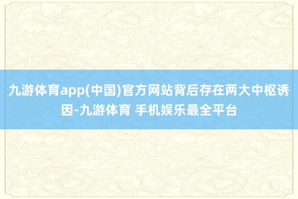 九游体育app(中国)官方网站背后存在两大中枢诱因-九游体育 手机娱乐最全平台