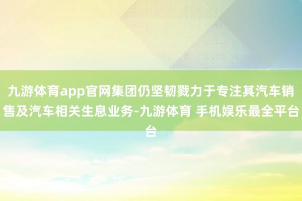 九游体育app官网集团仍坚韧戮力于专注其汽车销售及汽车相关生息业务-九游体育 手机娱乐最全平台