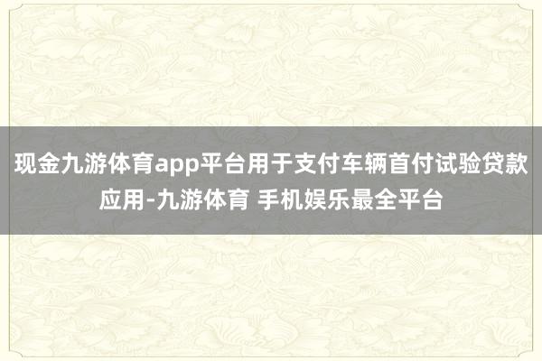 现金九游体育app平台用于支付车辆首付试验贷款应用-九游体育 手机娱乐最全平台