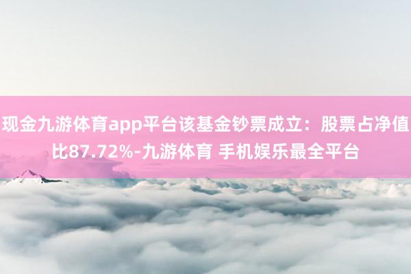 现金九游体育app平台该基金钞票成立：股票占净值比87.72%-九游体育 手机娱乐最全平台
