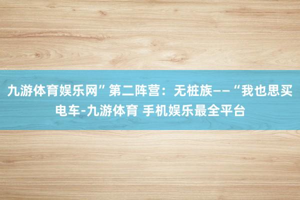 九游体育娱乐网”第二阵营：无桩族——“我也思买电车-九游体育 手机娱乐最全平台