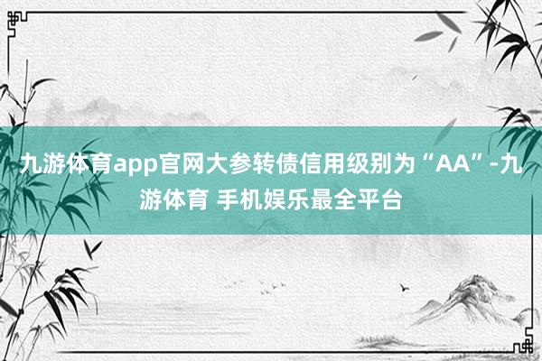 九游体育app官网大参转债信用级别为“AA”-九游体育 手机娱乐最全平台