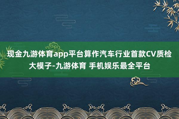现金九游体育app平台算作汽车行业首款CV质检大模子-九游体育 手机娱乐最全平台